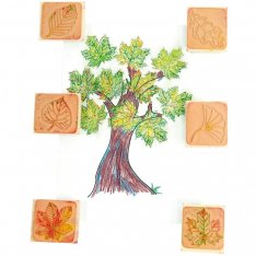 Školské pečiatky listy - listnaté stromy, 6 ks