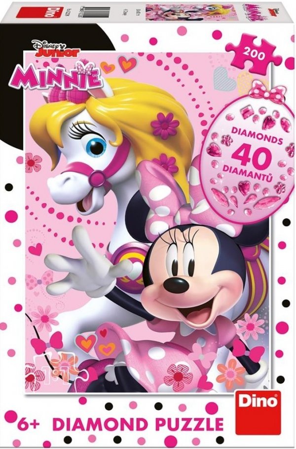 Dino Puzzle Diamantová Minnie Mouse, 200 dielikov