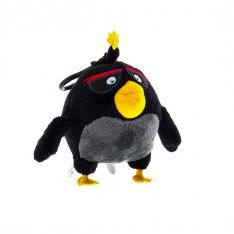 Angry Birds plyšový prívesok Black Bird Bomb, 9 cm
