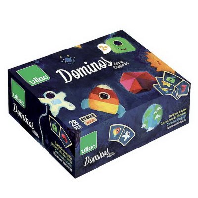 Vilac Drevené domino pre najmenších Vesmír, 28 ks