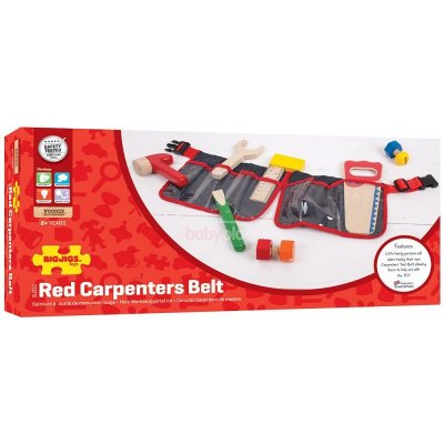 Bigjigs Toys Drevené náradie na opasku, 10 ks