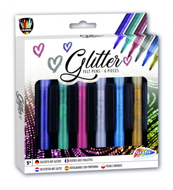 Grafix Glitrové fixky, 6 ks
