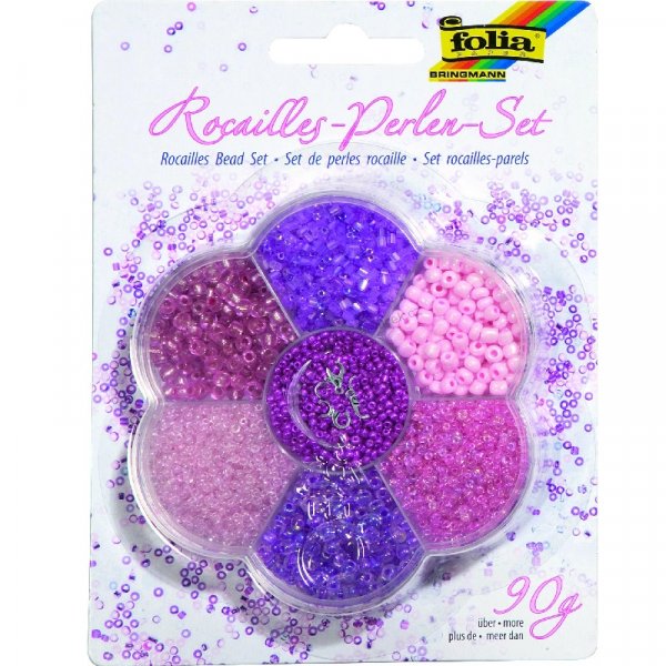 Folia Rokajlové korálky ružovo fialová sada, 90 g