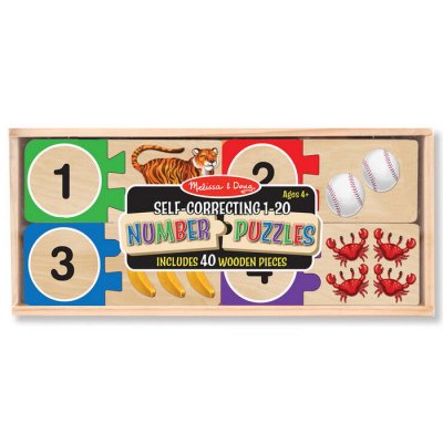 Melissa & Doug - Drevené puzzle Počítanie 1-20, 40 ks