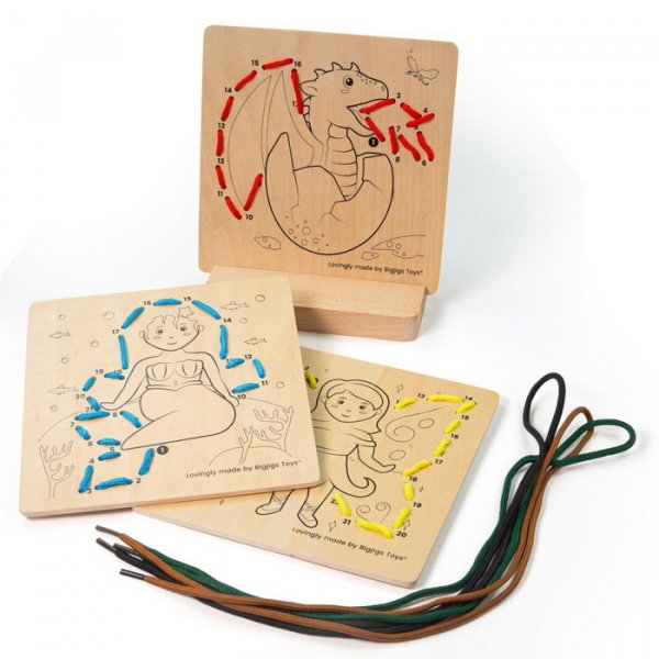 Bigjigs Toys Prevliekanie podľa čísel Rozprávky, 3 ks