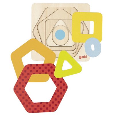Goki Puzzle viacvrstvové Tvary, 5 dielikov
