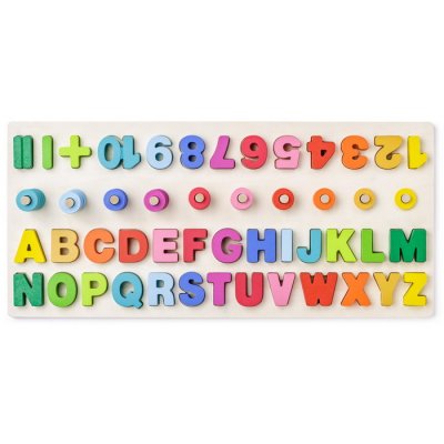Woody Didaktické vkladacie puzzle s písmenami a číslicami