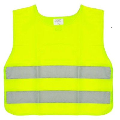 Reflexná vesta cez hlavu sada pre 10 deti, zelenožltá