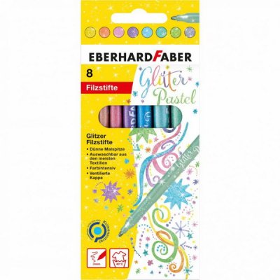 Eberhard Faber Fixky Glitter pastelové, 8 ks