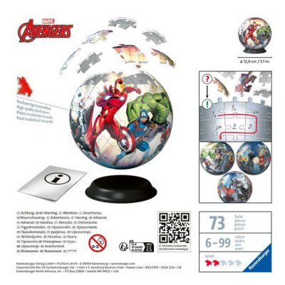 Ravensburger Puzzleball Marvel: Avengers, 72 dielikov