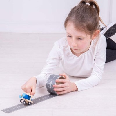 Bigjigs Toys Lepiaca páska Dráha s lietadlom, 8 m
