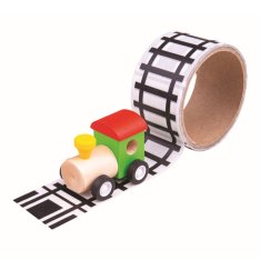 Bigjigs Toys Lepiaca páska Koľajnice s lokomotívou, 8 m