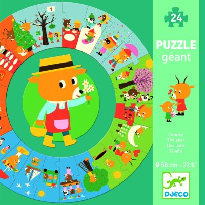 Djeco Didaktické puzzle Rok, 24 dielikov