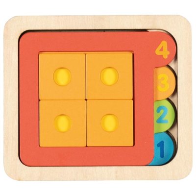 Goki Puzzle viacvrstvové Tvary a čísla, 15 dielikov