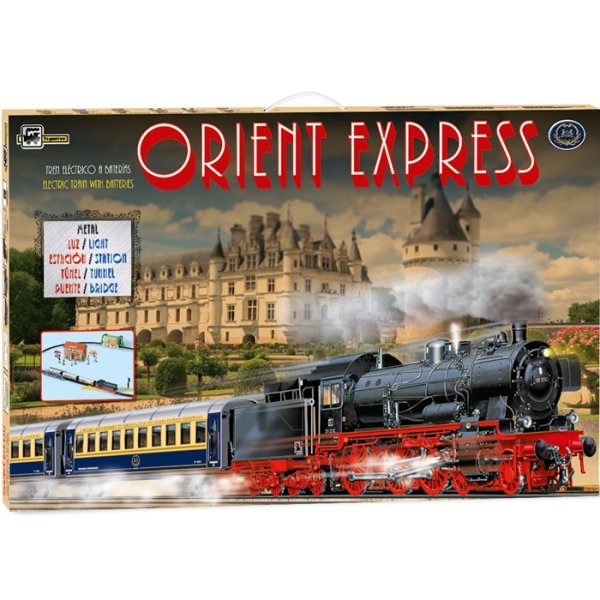 Pequetren Orient Express so stanicou, mostom a tunelom