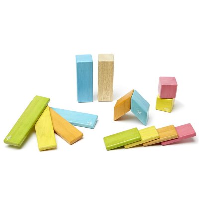 Tegu Magnetická drevená stavebnica Tints, 14 dielikov