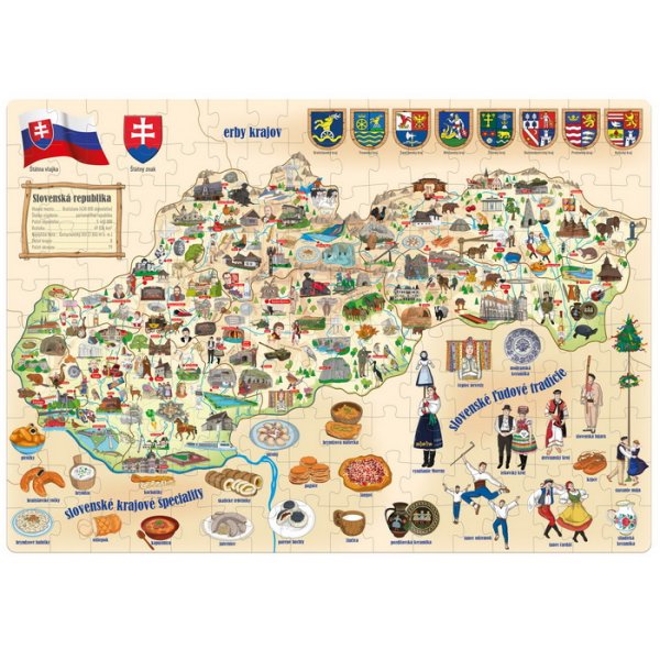 Popular Drevené puzzle Mapa Slovenska, 160 dielikov