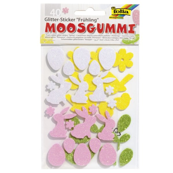 Folia Moosgummi samolepky Jar trblietavé, 40 ks