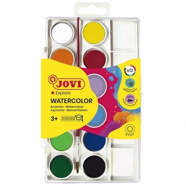 Jovi Vodové farby, 12 ks + štetec
