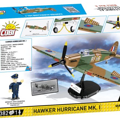 Cobi 5728 Hawker Hurricane Mk. I, 382 ks + figúrka