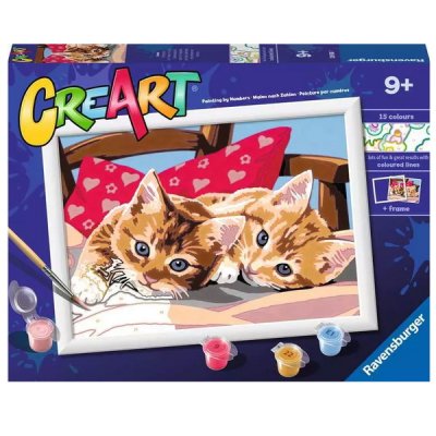 CreArt Maľovanie podľa čísel Dve maznavé mačiatka
