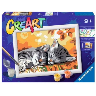 CreArt Maľovanie podľa čísel Jesenné mačiatka