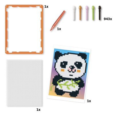 Quercetti Pixel Art Basic Panda, 940+ gombíkov