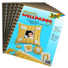 Vlnitý papier s vlnovkami - Strieborný a zlatý A4+, 10 ks