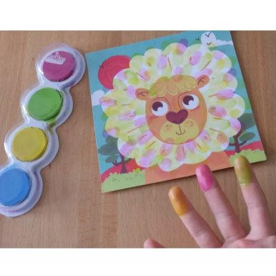 Crea Lign Maľovanie prstovými farbami Zvieratká, 6 obrázkov