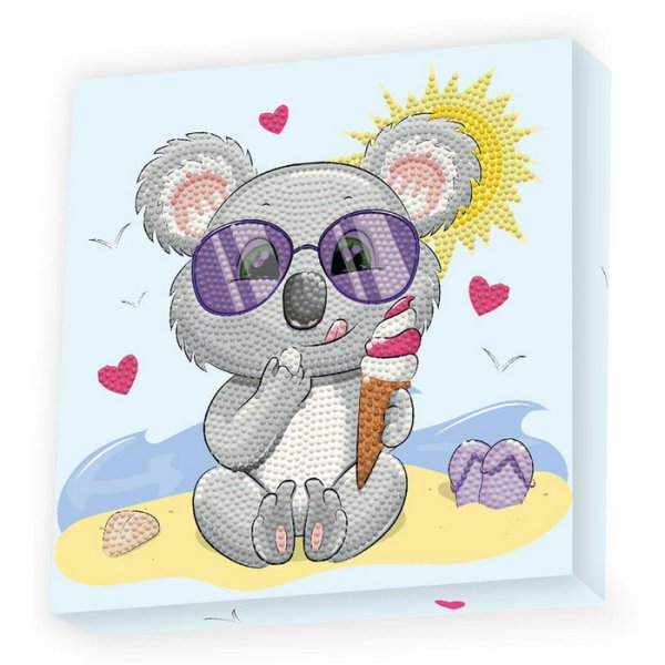 DiamontDotz Koala so smrzlinou, 22x22 cm