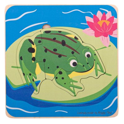 Bigjigs Toys Vkladacie puzzle životný cyklus Žaba, 7 dielikov