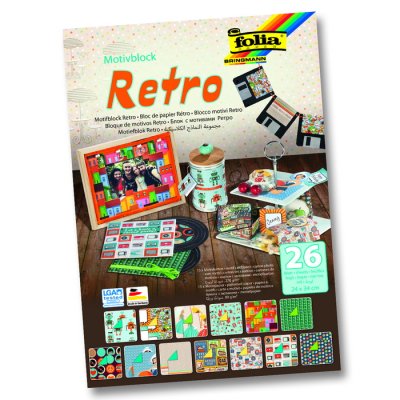 Kreatívny blok Retro A4+, 13 motívov