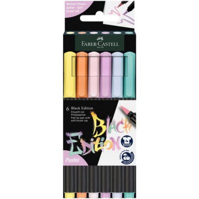 Faber Castell Popisovače Black Edition pastelové, 6 ks