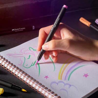 Faber Castell Popisovače Black Edition pastelové, 6 ks