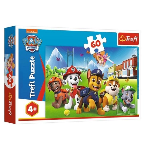 Trefl Puzzle Labková patrola v tráve, 60 dielikov