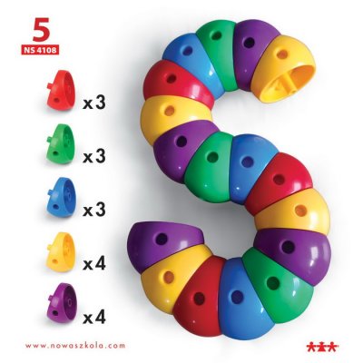 Pracovné karty pre plastovú 3D stavebnicu Húsenica, 24 ks