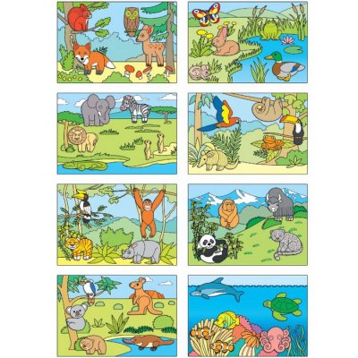 Vystrihovačka Začíname vystrihovať Zvieratká zo sveta 3+