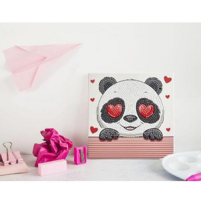 DiamontDotz Zamilovaná panda, 15x15 cm
