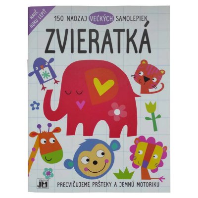 Nauč ruku lepiť: Naozaj veľké samolepky Zvieratká, 150 ks