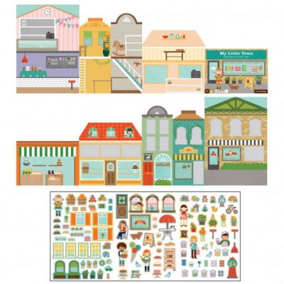 Petit Collage Znovupoužiteľné nálepky Moje malé mesto, 100+