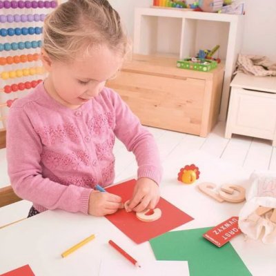 Bigjigs Šablóny Abeceda malá vo vrecku, 26 ks