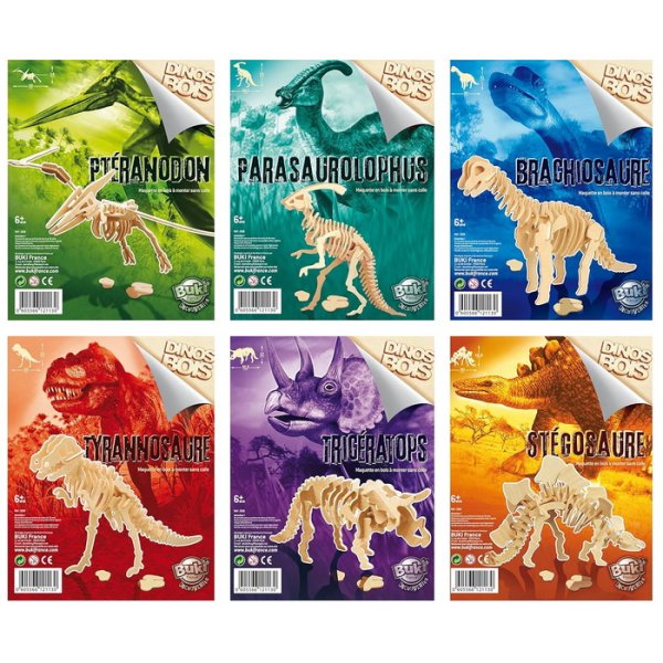 Buki Drevená 3D stavebnica dinosaura, rôzne modely