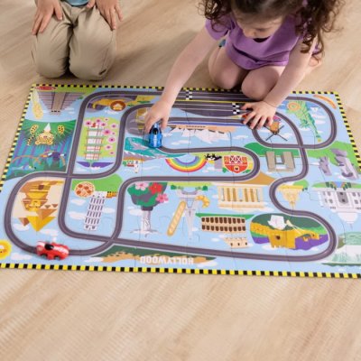 Melissa & Doug MAXI puzzle Cesta okolo sveta + 2 autíčka