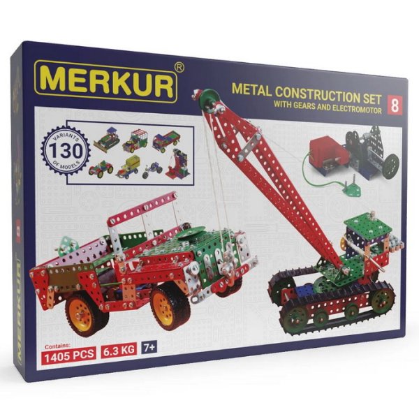 Merkur 008 stavebnica, 1405 ks, 130 modelov
