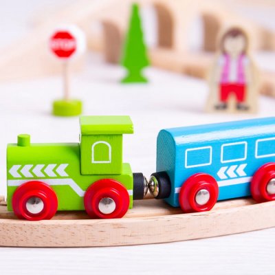 Bigjigs Toys Vláčiková dráha Osmička, 25 ks