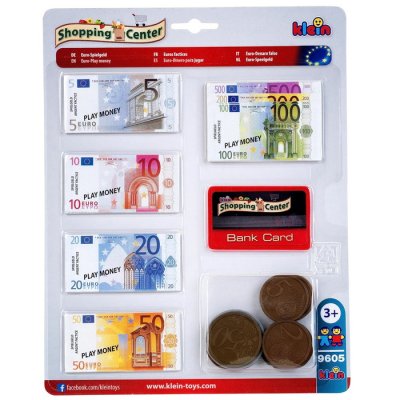 Klein Euro bankovky, mince a karta