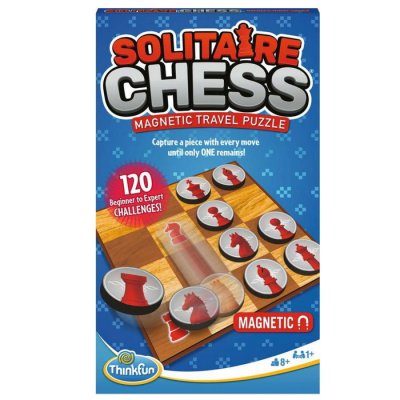ThinkFun Magnetický solitérny šach, 120 rébusov