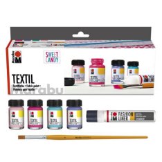 Marabu Farby na textil Sweet Candy, sada 4 x 15 ml
