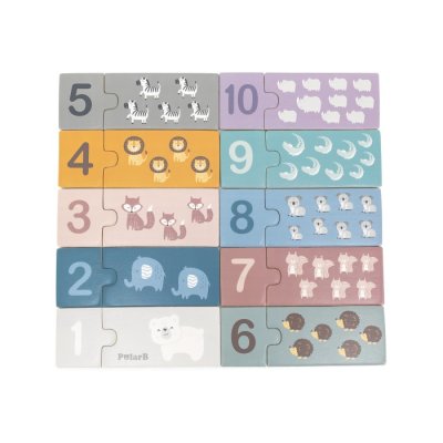 Viga Drevené puzzle PolarB Počítanie, 20 ks