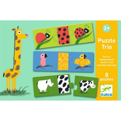 Djeco puzzle trio Nahé zvieratká, 24 ks